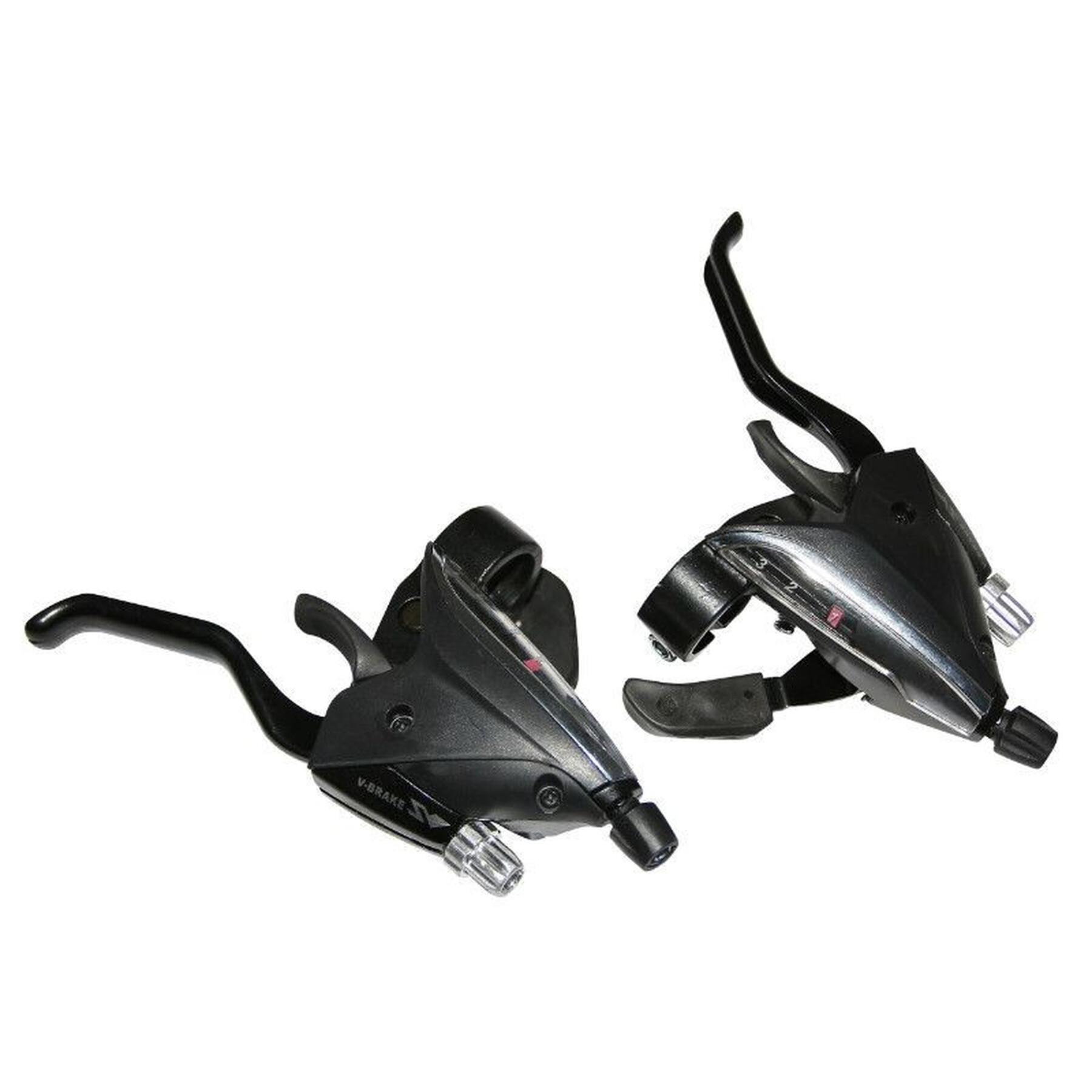 Par växelspakar för mountainbike i aluminium från Azera för kompatibla Shimano-bromsar P2R V-Brake