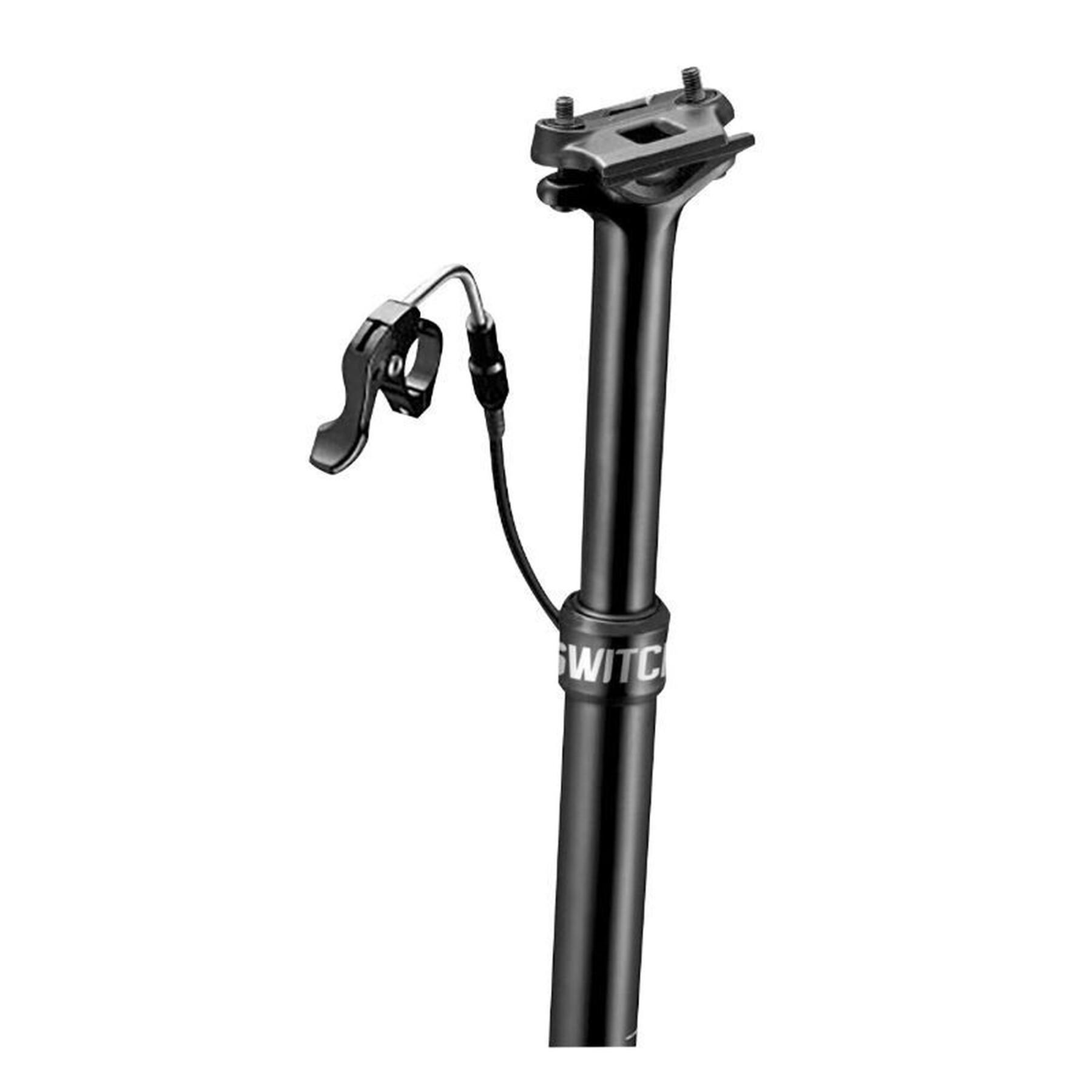 Justerbar sadelstolpe för mountainbike med intern kabel och tryckluftspatron i aluminium för centrerad fixering av slaglängd Gist Switch SW-80
