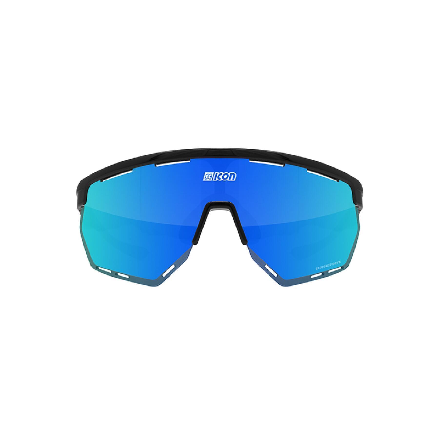 Glasögon Scicon aerowing scnpp verre multi-reflet bleues