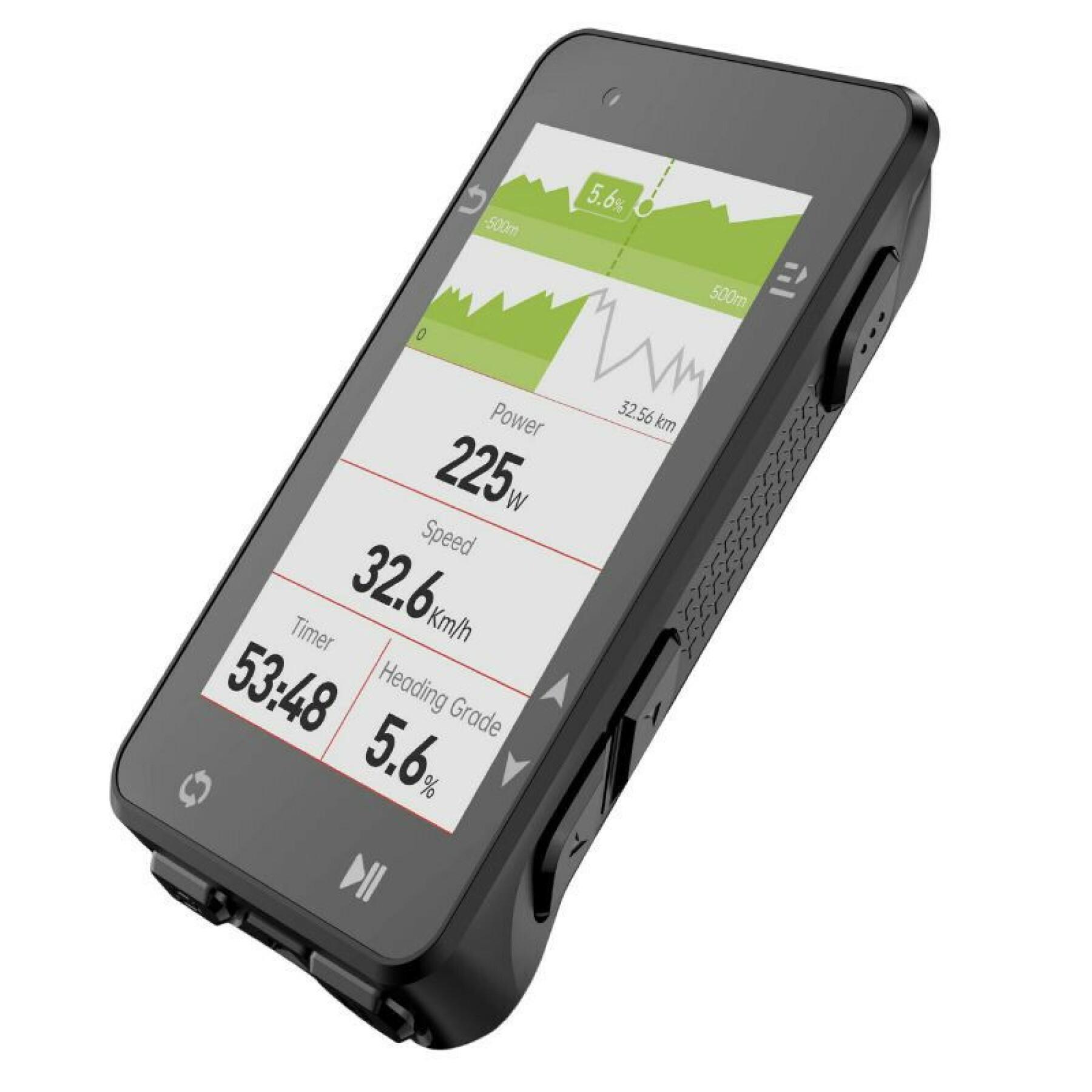 GPS - hastighetsmätare i färg, höjdmätare, temperaturkompatibel - tillval: kadens-, hastighets- och konditionssensorer Igpsport Strava, Shimano di2, Sram E-tap, Campa eps