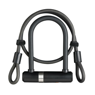 Cykellås med nyckel och kabel, nyckelkopiering möjlig - perfekt för cyklar Axa-Basta Newton Pro Sold Secure Niveau Silver