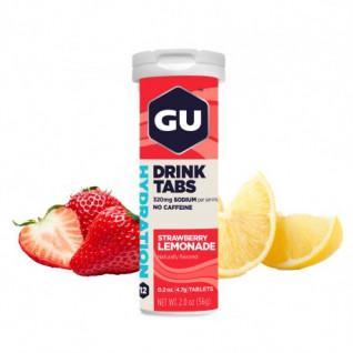 Tube med 12 vätsketabletter Gu Energy fraise/limonade (x8)